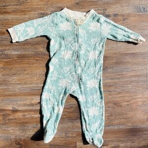 Burt's Bees Baby Succulent Skeleton Floral Footie Sleep ‘N Play- Mint and Cream